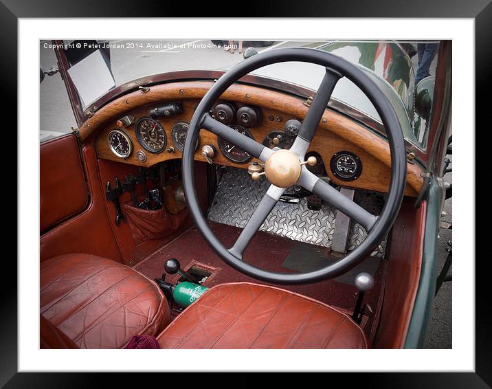  Vintage Bentley Car Cockpit Framed Mounted Print by Peter Jordan