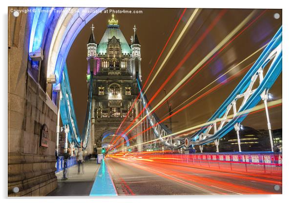 Tower Bridge Rush hour Acrylic by Simon Taylor