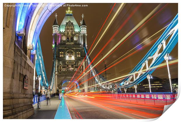 Tower Bridge Rush hour Print by Simon Taylor
