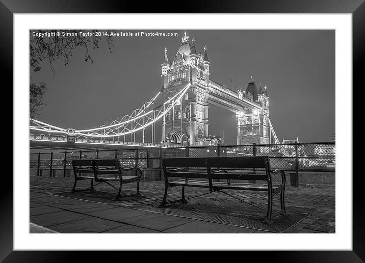 The bench or two with a view Framed Mounted Print by Simon Taylor