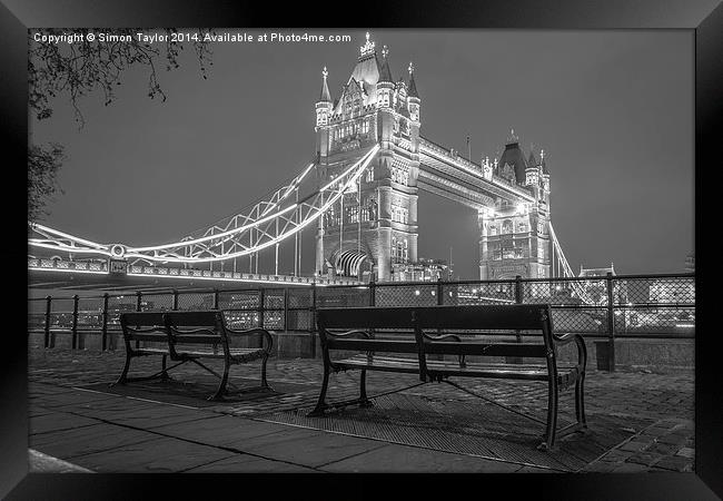 The bench or two with a view Framed Print by Simon Taylor