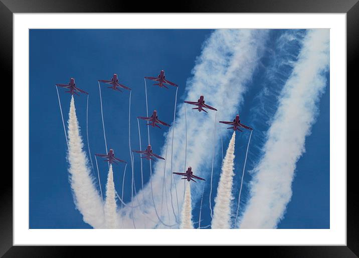  Red Arrows Duxford 2014 Framed Mounted Print by Oxon Images