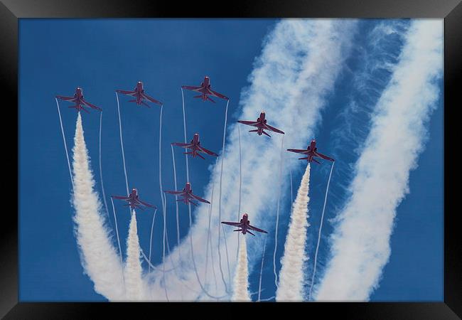  Red Arrows Duxford 2014 Framed Print by Oxon Images