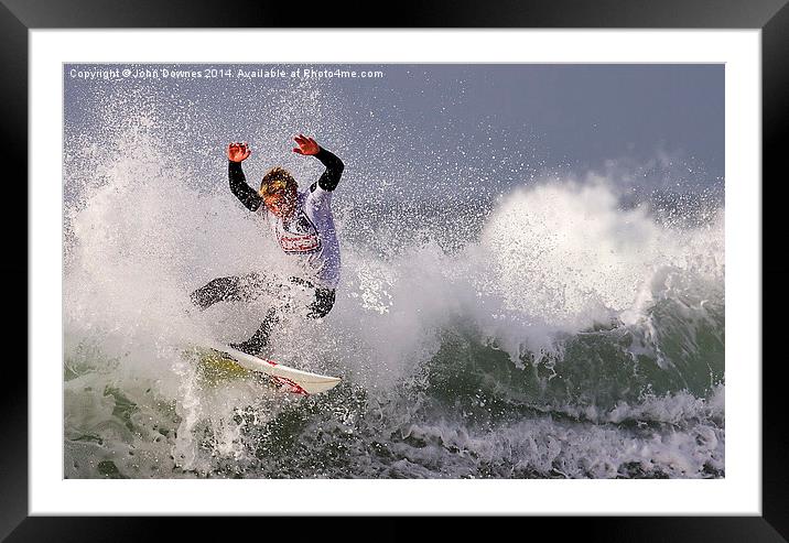  Surfing Action Framed Mounted Print by John Downes