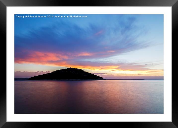 Veli Osir Island at sunrise, Losinj Island, Croati Framed Mounted Print by Ian Middleton