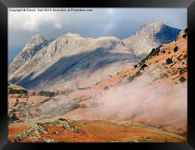  The Langdale Pikes Framed Print by Simon Hall