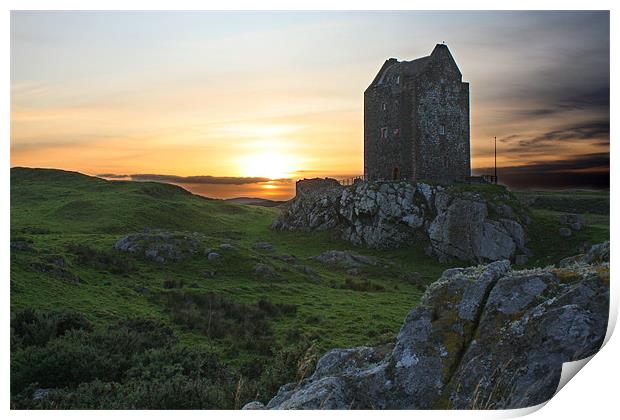Smailholm Tower Sunset Print by Gavin Liddle