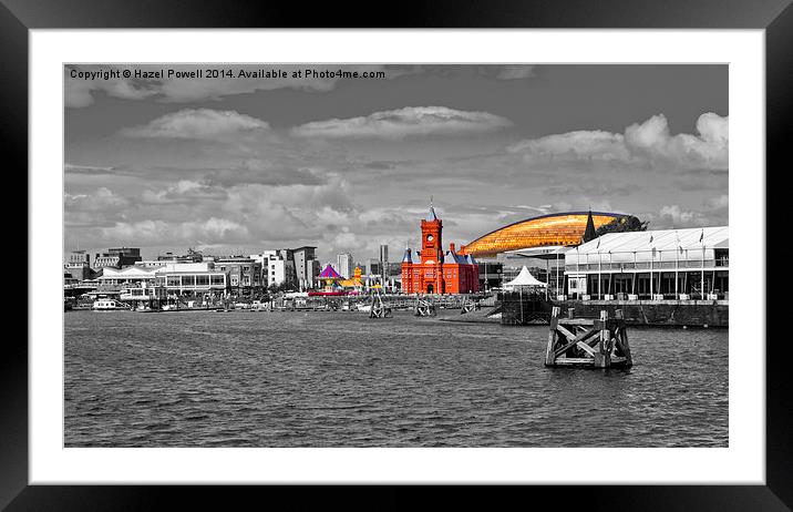  Cardiff Bay, with colour pop Framed Mounted Print by Hazel Powell