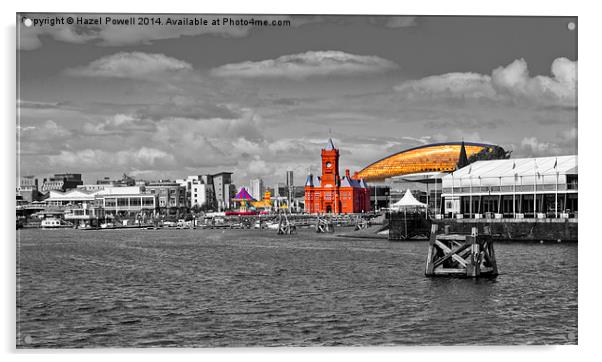  Cardiff Bay, with colour pop Acrylic by Hazel Powell