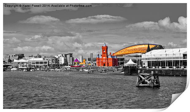  Cardiff Bay, with colour pop Print by Hazel Powell