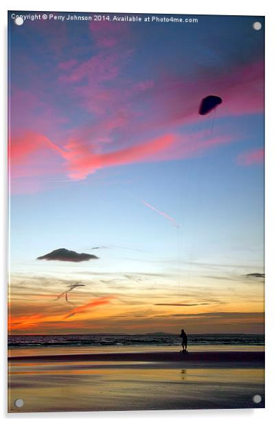  Beach surfer Acrylic by Perry Johnson