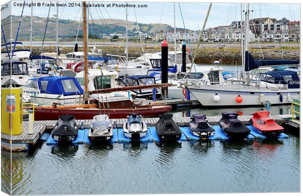  Water craft lie in wait at Conway Marina Canvas Print by Frank Irwin