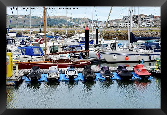  Water craft lie in wait at Conway Marina Framed Print by Frank Irwin