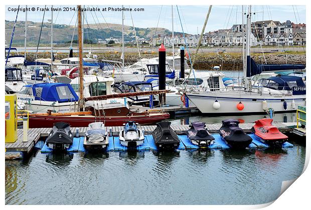  Water craft lie in wait at Conway Marina Print by Frank Irwin