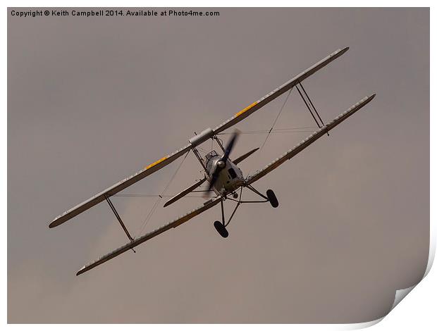  Tiger Moth turning finals Print by Keith Campbell