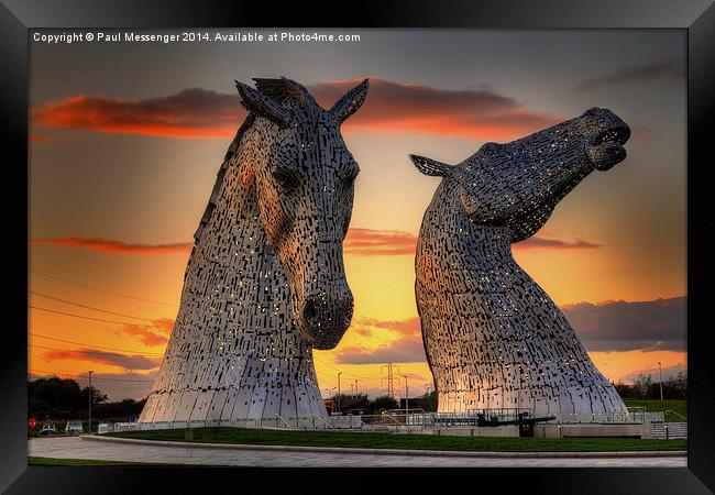  Kelpies Sunset Scotland Framed Print by Paul Messenger