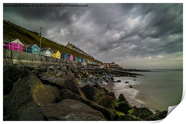  Beach Huts at Dawn  Print by Simon Gray