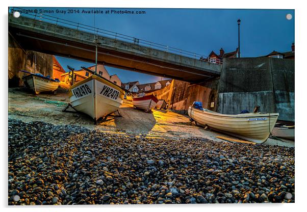 Crab Boats at Dawn Acrylic by Simon Gray