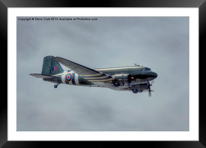 C-47 Dakota with D-Day stripes Framed Mounted Print by Steve H Clark