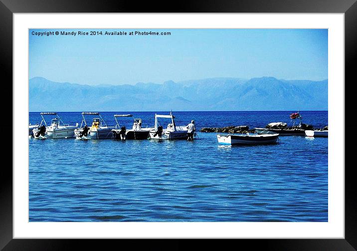  Albania behind the boats Framed Mounted Print by Mandy Rice