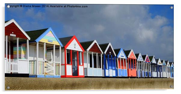  Southwold Beach Huts Acrylic by Diana Mower