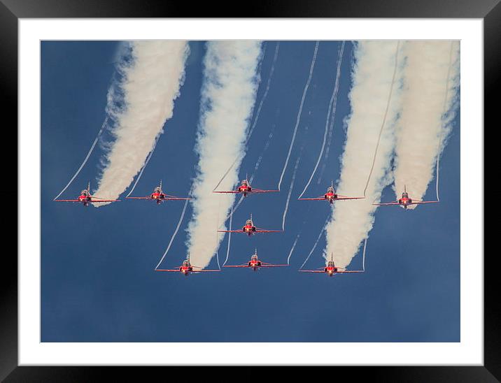  Red Arrows at Duxford 2014 Framed Mounted Print by Oxon Images