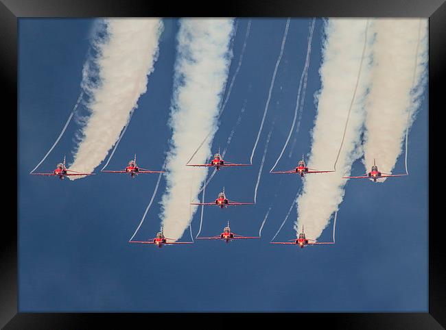  Red Arrows at Duxford 2014 Framed Print by Oxon Images