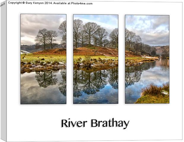  River Brathay Triptych Canvas Print by Gary Kenyon
