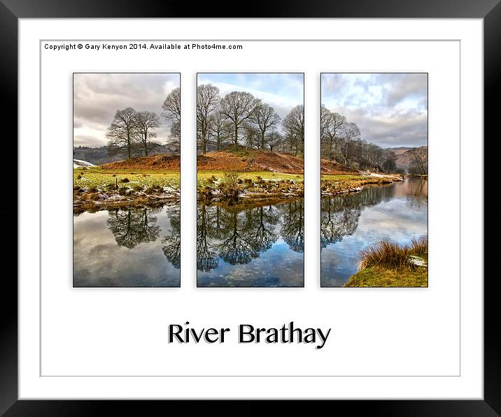  River Brathay Triptych Framed Mounted Print by Gary Kenyon
