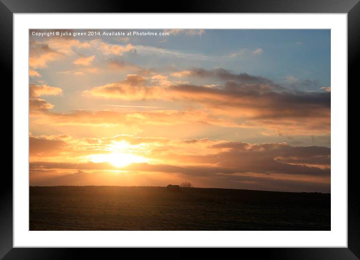  Sunrise at Hamhill Framed Mounted Print by julia green