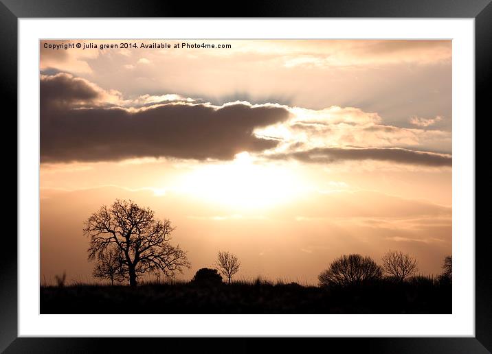  Sunrise at Hamhill  Framed Mounted Print by julia green