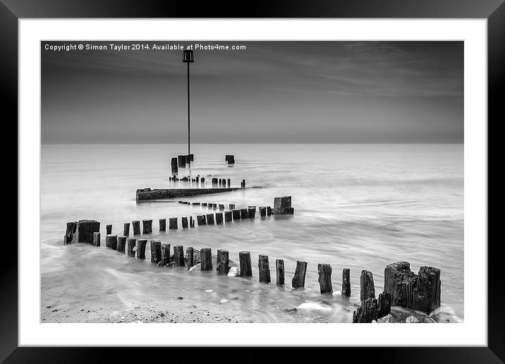  Heacham Groynes Framed Mounted Print by Simon Taylor