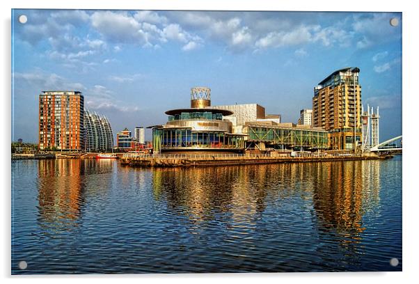 Salford Quays Reflections Acrylic by Darren Galpin