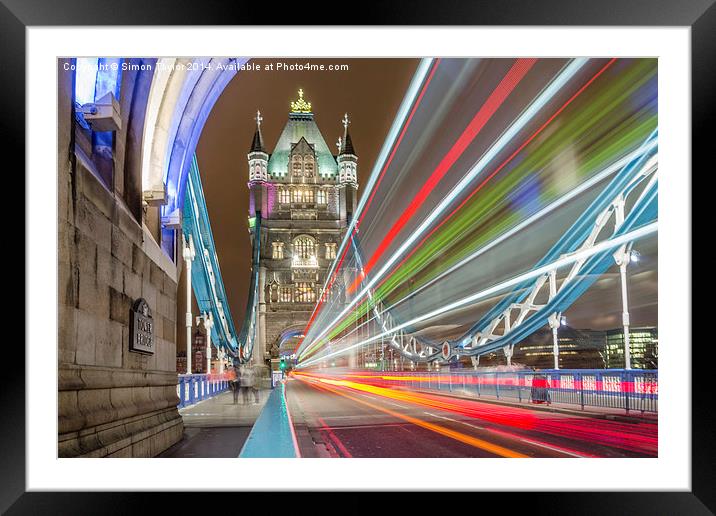  Tower Bridge Whoosh Framed Mounted Print by Simon Taylor