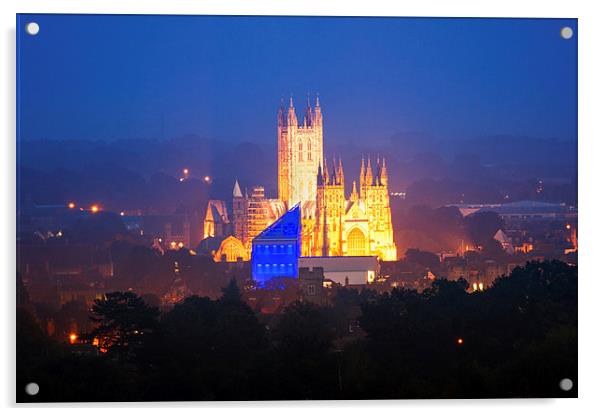  Canterbury Cathedral at Twilight Acrylic by Ian Hufton