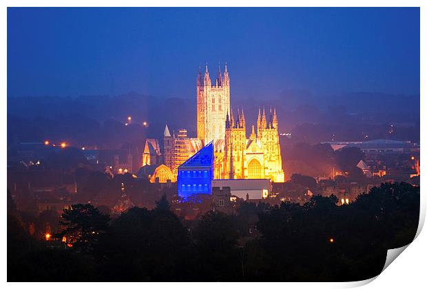  Canterbury Cathedral at Twilight Print by Ian Hufton