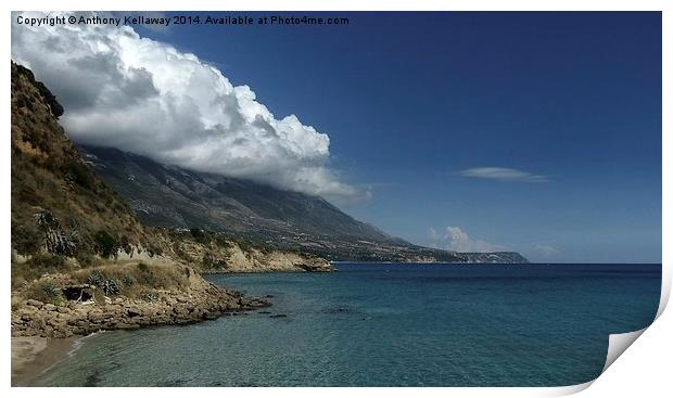  LOW CLOUD OVER MOUNT AINOS KEFALONIA Print by Anthony Kellaway