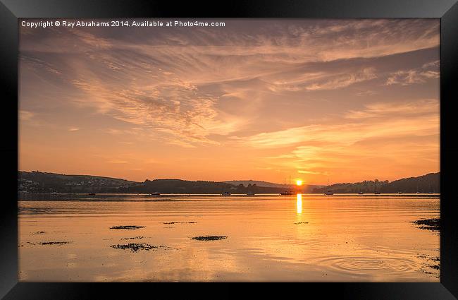  Sunset Over the Dart Framed Print by Ray Abrahams