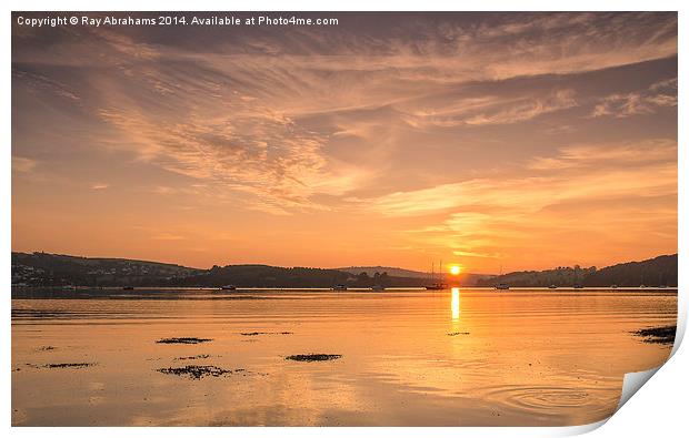  Sunset Over the Dart Print by Ray Abrahams