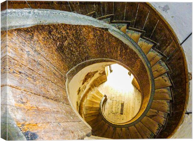 Spiral staircase at Upnor Castle  Canvas Print by Judith Lightfoot
