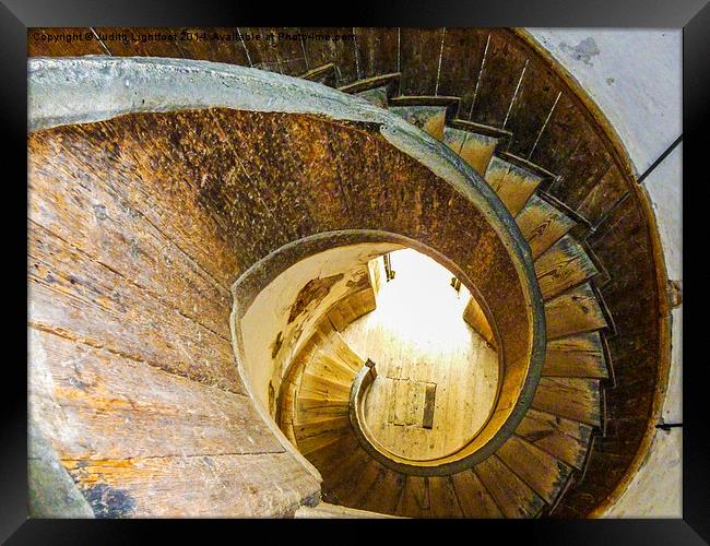 Spiral staircase at Upnor Castle  Framed Print by Judith Lightfoot