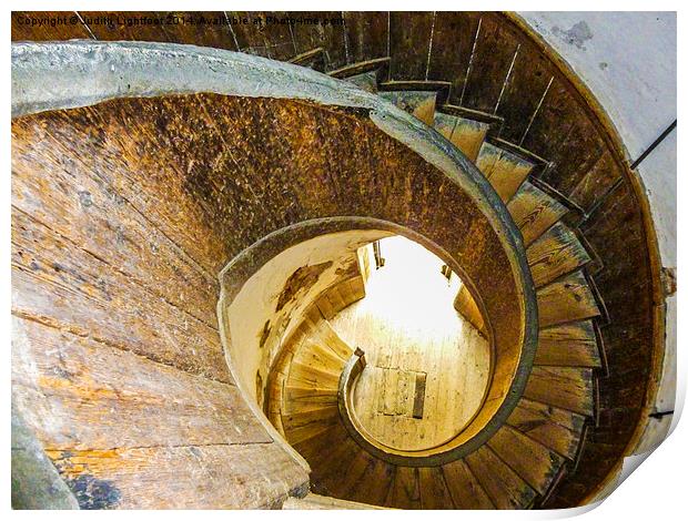 Spiral staircase at Upnor Castle  Print by Judith Lightfoot