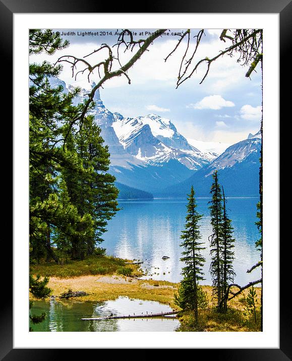 The Maligne Lake Canada  Framed Mounted Print by Judith Lightfoot