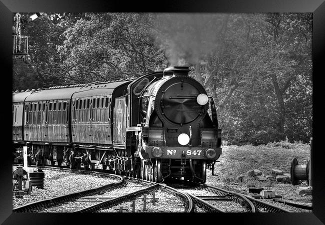 Steam Trains bw  Framed Print by David French