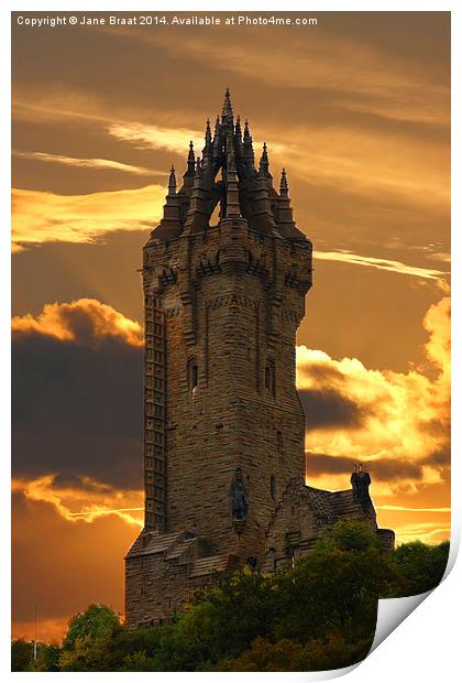 Tower of Scottish Freedom Print by Jane Braat