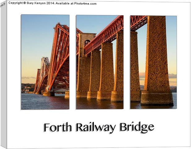  Forth Railway Bridge Scotland Triptych Canvas Print by Gary Kenyon