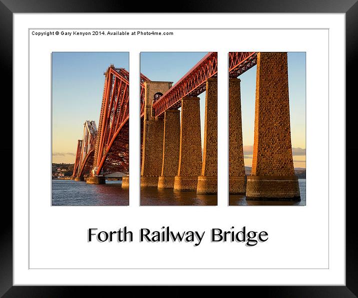  Forth Railway Bridge Scotland Triptych Framed Mounted Print by Gary Kenyon