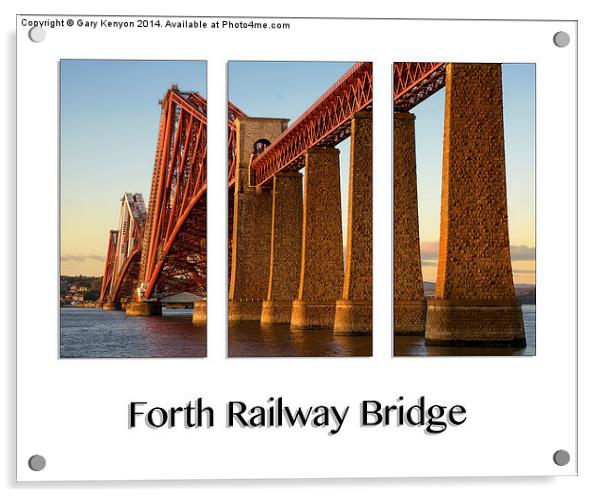  Forth Railway Bridge Scotland Triptych Acrylic by Gary Kenyon
