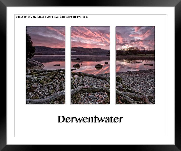  Derwentwater Sunrise Triptych Framed Mounted Print by Gary Kenyon