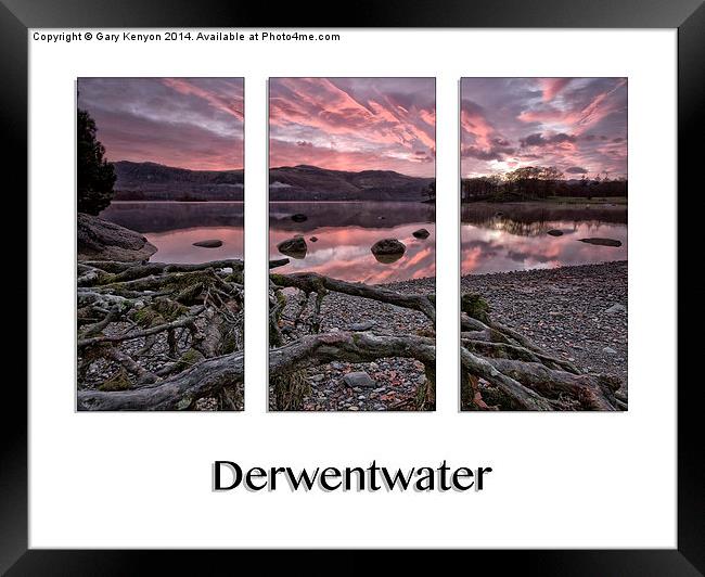  Derwentwater Sunrise Triptych Framed Print by Gary Kenyon